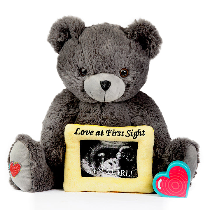 Gray Love Bear - My Baby's Heartbeat Bear